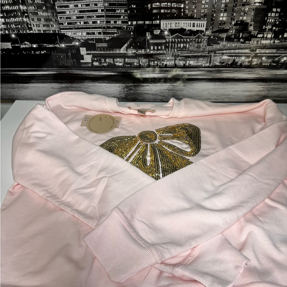 Philosophy Pink Sweatshirt with Rhinestone Bow - Picture 9 of 10